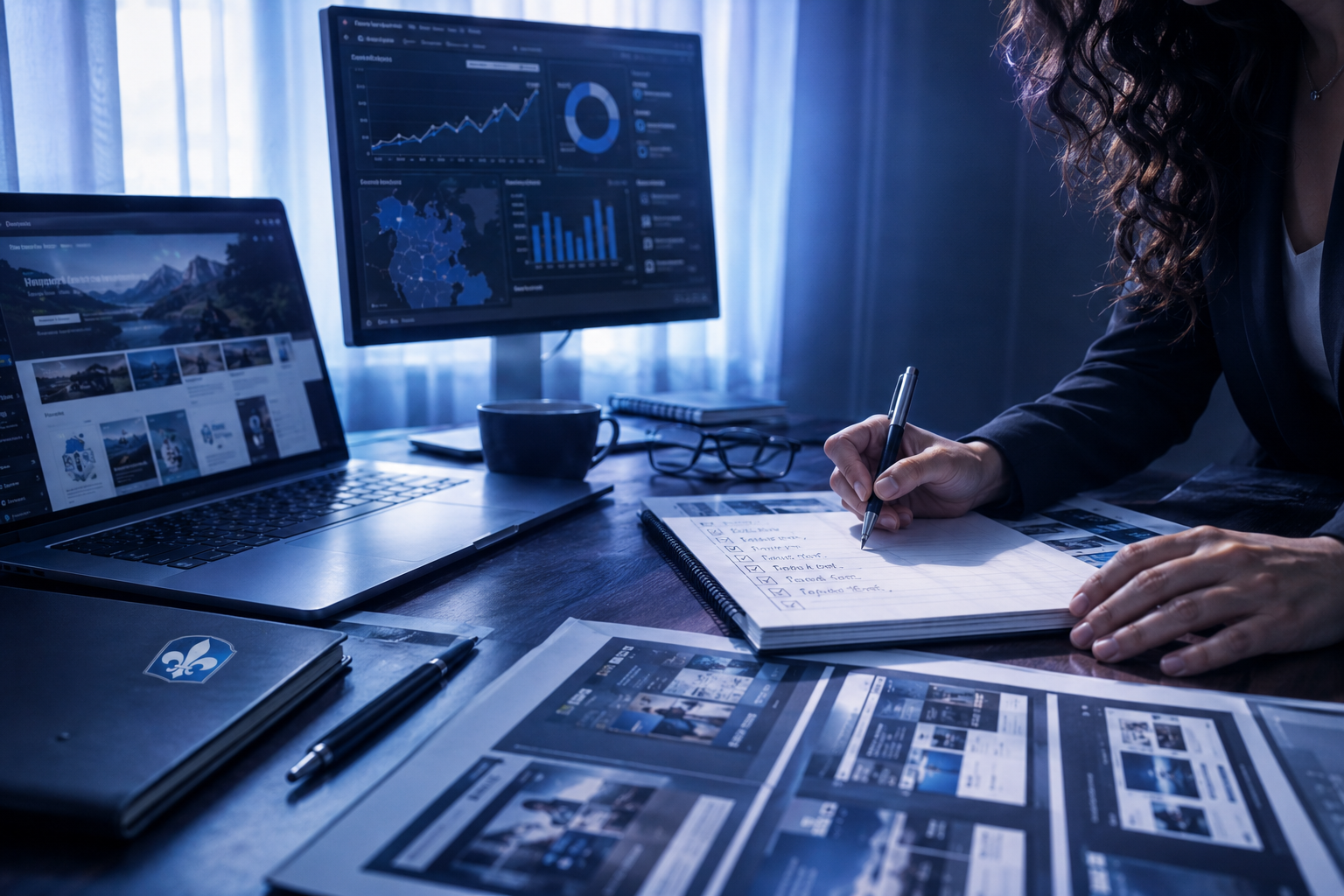 Espace de travail professionnel pour stratégie web et contenu Imagenall